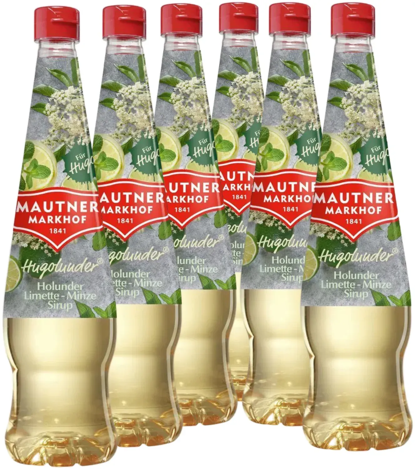 6 × Mautner Markhof Sirup Hugolunder® Holunder Limette Minze