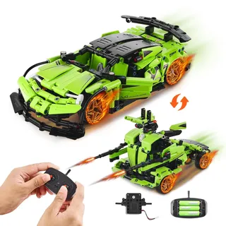 Vevor STEM-Bauspielzeug für Kinder, 2-in-1-Bausteine mit 461 Teilen, ferngesteuerte Autobausätze, ferngesteuertes und per App gesteuertes Auto/Roboter, RC STEM-Roboter-Bauset, Geschenke