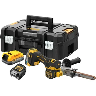 DeWalt Akku-Bandfeile inkl. 2x Powerstack Akku (18 Volt / 1,7 Ah) mit Pouch-Akku Technologie