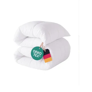 VitaloBett Winter Bettdecke 155x220 cm extra-warm mit 100% weicher Daunenfüllung 1600g - Daunendecke mit Baumwoll-Bezug, Atmungsaktiv & waschbar bis zu 60°C, Ökotex-Zertifiziert, Allergiker-geeignet