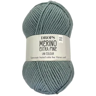 Frida's Wollhaus Drops 50 g Merino Extra Fine Mulesingfrei Waschbar Häkeln Stricken 46 Farben (uni colour 15 | Hell Graugrün)