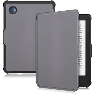 Yiernuo Weiches TPU Hülle Kompatibel Tolino Shine Color/Shine 5(2024)/Shine 4(2022) & Kobo Clara Colour/Clara BW(2024)/Clara 2E(2022) eReader,Ultradünn Schutzhülle mit Auto Schlaf/Wach,Grau