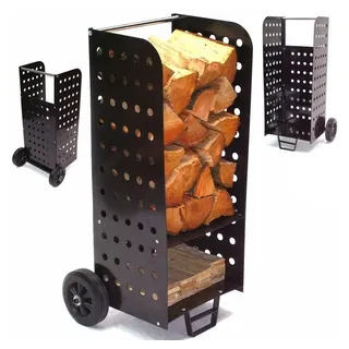 Apex Digital Kaminholzkorb Holz schwarz