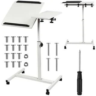 Maclean Brackets Mobiler Schreibtisch/Laptop-Ständer Maclean weiß höhenverstellbar 59-89cm max. 30kg MC-121 W