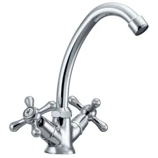 Hydroland Retro Zweigriff Waschtischarmatur Chrom