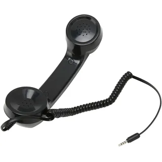 Retro-Telefonhörer, Altmodisches Telefon, Multifunktionaler, Strahlungssicherer Hand-Handy-Empfänger für Mobiltelefone, Computer (Black)