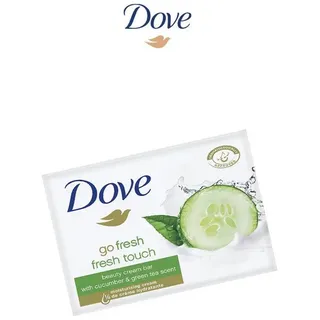 Dove Seifenstück Fresh Touch Handseife mit 1/4 Feuchtigkeitscreme und erfrischendem Duft nach Gurken und grünem Tee 100 g 1 Stück Cucumber