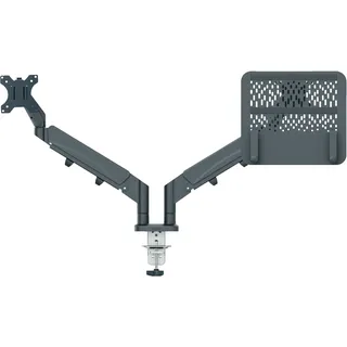 Leitz Ergo Platzsparender Dual Monitorarm mit Laptophalterung