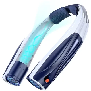 Lepwings Nackenventilator mit 6–23 Std Laufzeit, Tragbarer Halsventilator USB Wiederaufladbar, 6000mAh Akku, 6 Geschwindigkeiten, Leiser Nackenlüfter für Büro, Reisen, Sport & Outdoor – Dunkelblau