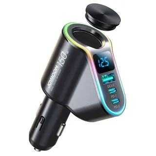 Joyroom Auto-Schnellladegerät USB-A QC3.0 / 2xUSB-C PD 150W schwarz (JR-CL21)