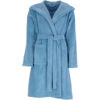 Bugatti Damenbademantel BUGATTI "Romina, ideal für Sauna & Spa, Hotelbademantel, Morgenmantel" Gr. XL, blau (blau moon), XL, Microfaser, Hausmäntel, mit Logostickerei