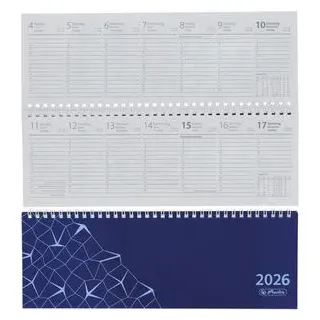 Herlitz Schreibtischkalender Compact, 60 Seiten FSC blau 2026,