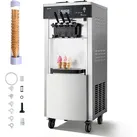 VEVOR Kommerzielle Softeismaschine 2200 W, Freistehende Eismaschine mit 20-28 L/h Produktion, mit 3 Geschmacksrichtungen & 2 Behältern (6 L), Vorkühlung & Selbstreinigung für Snack- und Dessertläden