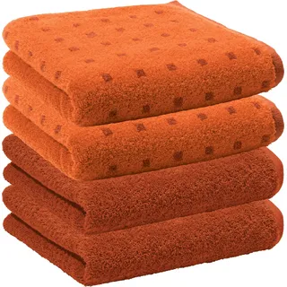 Erwin Müller Handtuch Sigmaringen 4er-Pack Walk-Frottier Terra Größe 50x100 cm