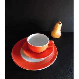 Dibbern SONDERAKTION - Originalware Solid Color - Kaffeetasse m.U. 0,25 + Teller 21 cm - koralle - NEU