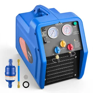 Vevor Kältemittelabsauggerät Tragbare Kältemittel Absaugstation, 220V/50Hz 1450 U/min. 3/4 PS mit Einzylinder Absauganlage für Kältemittel A1 & A2L, Rückgewinnungsgerät für KFZ- & Hausklimaanlagen