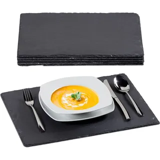 Relaxdays Schieferplatten anthrazit 40,0 x 30,0 cm