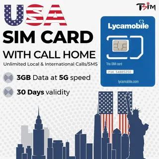 TSIM USA-SIM-Karte für Reisen in die USA. Unbegrenzte lokale und Internationale Anrufe/SMS. Kostenlos zu Hause anrufen! Aktualisierter 5G-Plan mit Hotspot/Tethering!