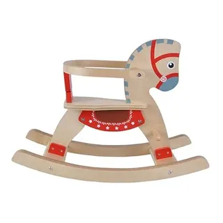 Bandits & Angels Schaukelpferd mit abnehmbarem Steigbügel ab 1 Jahr – Sitzhöhe 28 cm – Schaukelpferd aus Holz – für Jungen und Mädchen – Schaukeltier