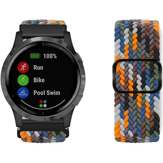 KUWAI Band für Garmin Forerunner 965 Armband Nylon Gewebt Loop Band für Garmin Forerunner 965 Armband Atmungsaktiv Sport Schiebeschließe aus Edelstahl Armband für Garmin Forerunner 965 Armband (TT)