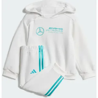 Adidas Unisex Baby MERCEDES - AMG PETRONAS FORMULA ONE TEAM DNA BABY JOGGER LONG SLEEVE, white/semi mint rush, 0-3 Months