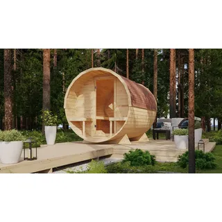 Fasssauna Fasshaus Libo 2 + 9 KW Ofen mit integrierter Steuerung - Made in Germany