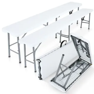 Arebos Klappbank 183 x 28 x 43 cm Weiß