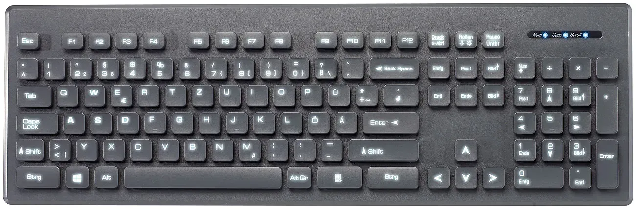 Beleuchtete Business-USB-Tastatur mit Nummernblock, QWERTZ