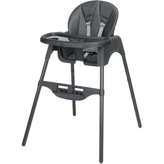 Bebeconfort Meely Plus, 2-in-1 Hochstuhl Baby, 6 Monate – 3 Jahre, gepolsterte Hochstuhlkissen, leichter Kinderstuhl (4 kg), Fußstütze und Tablett verstellbar, Rückenlehne verstellbar, Tinted Graphite