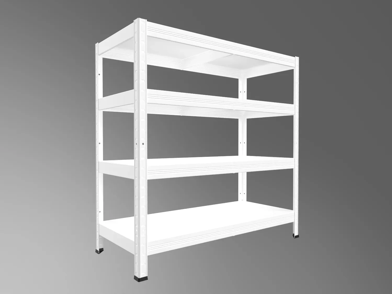 Speisekammerregal Biedrax 40 x 100 x 120 cm, Weiß, 4 Stahlböden, Fachlast 100 kg pro Fachboden