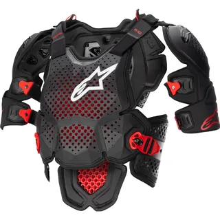 Alpinestars A-10 V2 Brustprotektor, schwarz-rot, Größe XS S für Männer