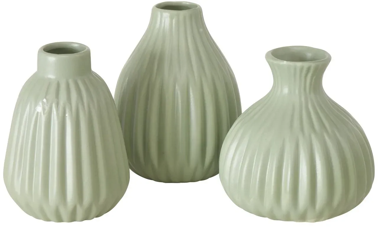 Boltze Vase Esko 3er-Set, Hellgrün