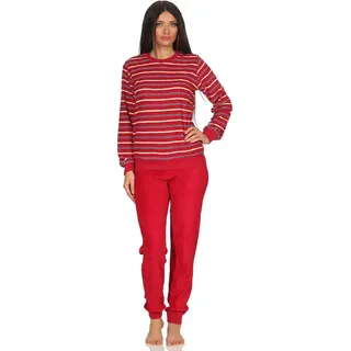 RELAX by Normann Normann Frottee Pyjama für Damen mit Bündchen und geringelten Oberteil - 291 13 772, | 44-46