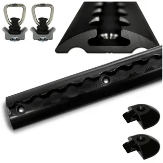 solidpro Spanngurt 2,0 Meter + 2 Ösen + 2 Enkappen Airlineschiene schwarz halbrund