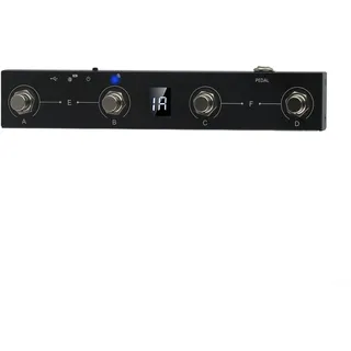 URPIZY Tragbarer Für MIDI Fußschalter Controller Wiederaufladbar 4 Tasten Pedal Für Chocolate BT Wireless USB-Unterstützung Leicht Kompakt 12 Stunden Akkulaufzeit Metall