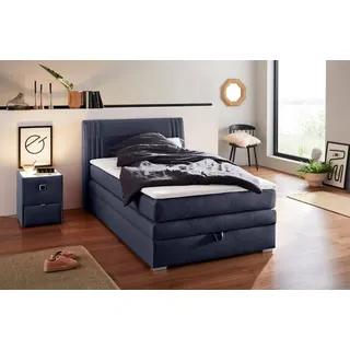 Jockenhöfer Gruppe Boxspringbett Amira, mit Bettkasten und Topper, blau