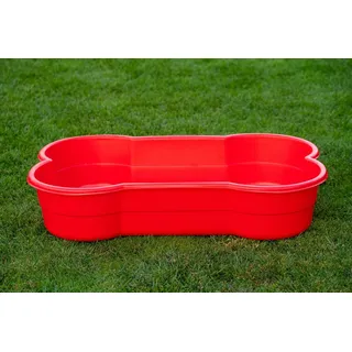 DogsLand Hundepool in Knochenform - 120 cm, rot, für große und kleine Hunde, bis