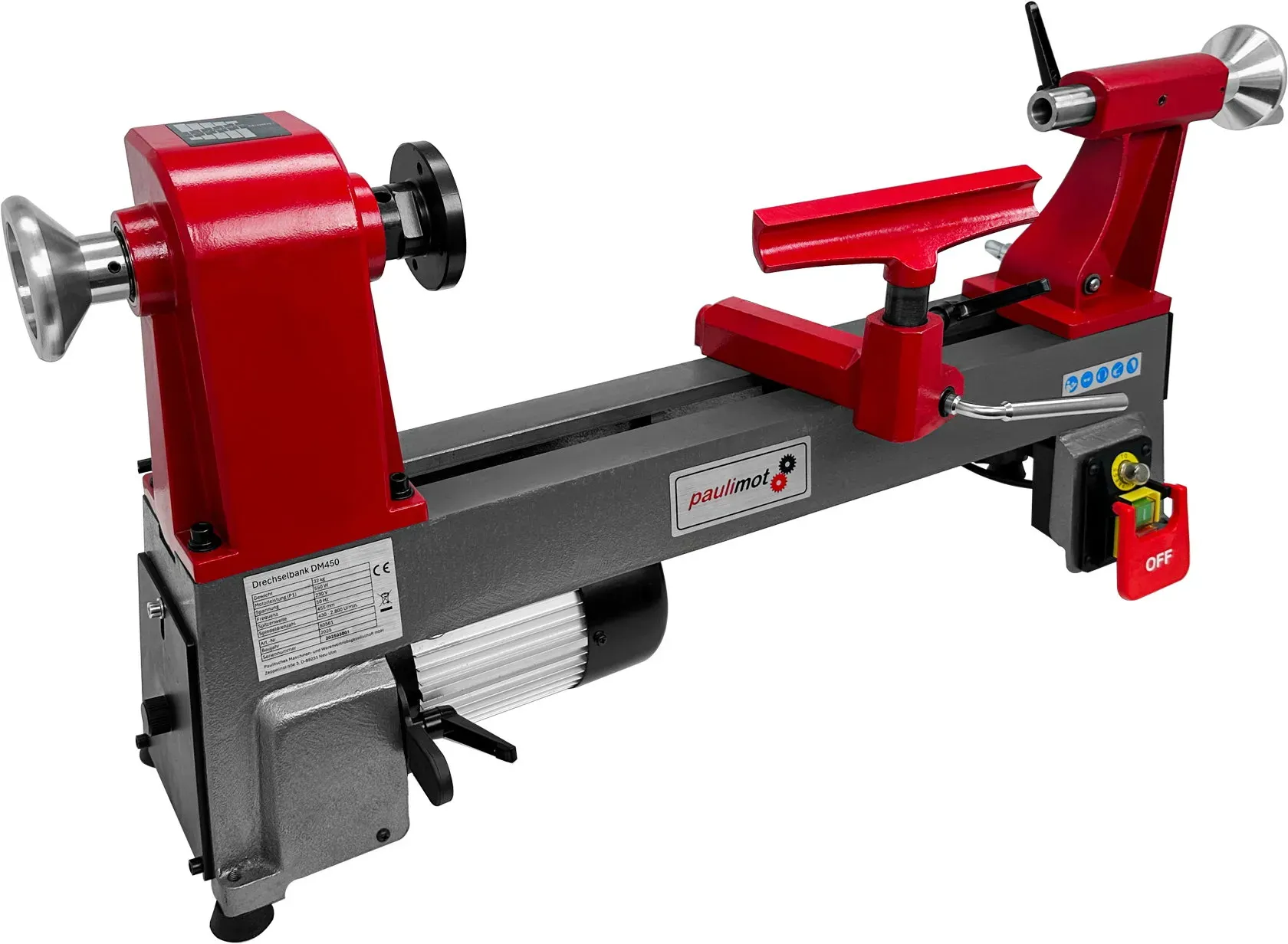 Drechselbank DM450, 455 mm Spitzenweite, 550 Watt Motor