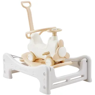 Vevor 5-in-1 Schaukelpferd für Kleinkinder von 1–3 Jahren, Baby-Schaukelpferd mit Trampolin, abnehmbarem Balance Board, Schiebegriff und 4 leichtgängigen Rädern, trägt bis zu 36 kg, Kinderspiel