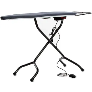 Lelit PA173 Claudia, Bügelbrett mit beheizter Oberfläche und schmaler Spitze, Gebläsefunktion mit Kontrollpedal, Metall, Schwarz 123x38 cm