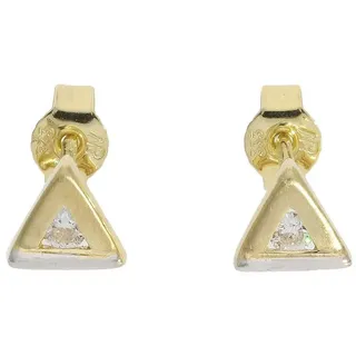 JuwelmaLux Paar Ohrstecker Ohrstecker 333 Gold Dreieck mit Zirkonia JL20-06-0797 (kein Set, 2-tlg., inkl. edelm Schmucketui) silberfarben