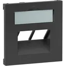 Legrand 765459 SEANO Abdeckung 2x RJ45 für Datendosen von Metz, Telegärtner und Rutenbeck inklusive Beschriftungsfeld, anthrazit lackiert