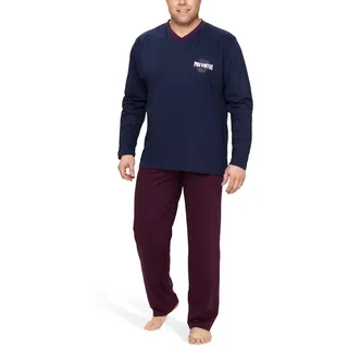 Moonline Schlafanzug lang übergroß in navy | Gr.: 4XL