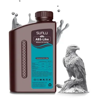 SUNLU ABS-Like 3D Drucker Resin 1KG, 405nm UV-härtendes Standard Photopolymer Schnellharz für den LCD/DLP/SLA 3D Printing, Nicht-spröde & Hohe Präzision, Grau 1000G