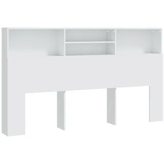 vidaXL Bett-Kopfteil mit Ablagen Weiß 180x19x103,5 cm