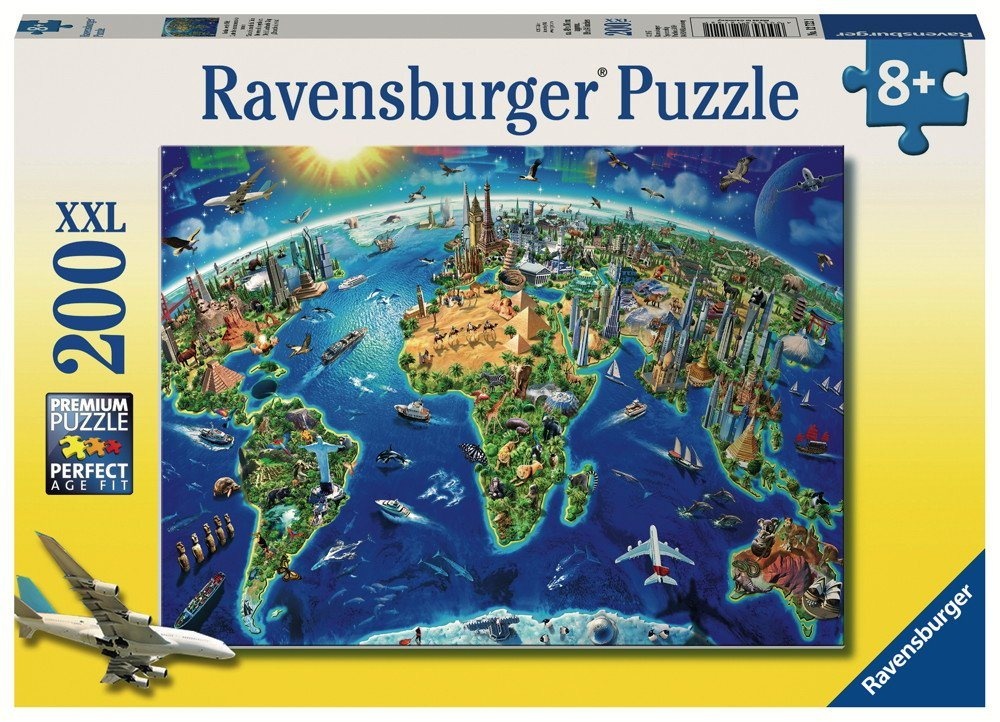 Ravensburger Puzzle 200 Teile Ravensburger Kinder Puzzle XXL Große, weite Welt 12722, 200 Puzzleteile
