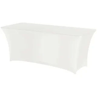HENDI Tischhusse, rechteckig, geeignet Buffetisch (810927), kein Bügeln nötig, Stoff: Easy Jersey 160 g/m2, 90% Mikropolyester/10% Elastan, 1500x760x(H) 730mm, Weiß