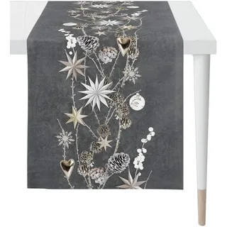 APELT Tischläufer 6204 WINTERWELT, Weihnachtsdeko, Weihnachten (1-tlg), Digitaldruck grau|silberfarben