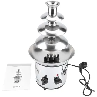 Ejoyous Schokobrunnen mit Schmelzfunktion, 4 Etagen Schokoladenbrunnen Professionell Heiße Schokolade Maschin mit Exzellentem Schokofluss, für Früchte und Gebäck Partys Weihnachten