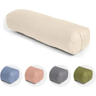 Vedara® Yoga Bolster AKAMA – Yogakissen mit Kapokfüllung für Yin Yoga – Rechteckig – Waschbarer Bezug aus 100% robuster Baumwolle – Großes Yogakissen für Restorative Yoga (Natur, Klein)